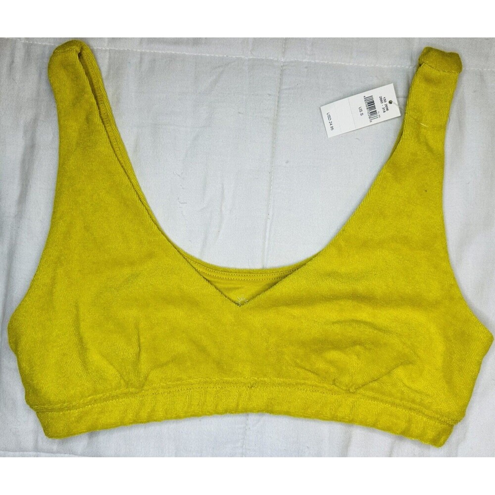 OFFLINE By AERIE Yellow Terry Recharge Least Support Bralette SZ SMALL NWT